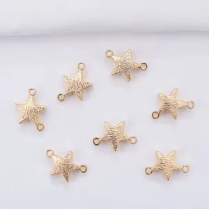 Goldene sternförmige 14k Gold-Magnetverschlüsse mit gebürsteter Metallstruktur für Schmuck