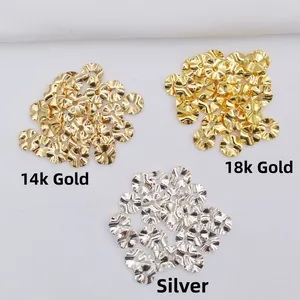 Espaceurs de perles ondulés en or 14k, or 18k et argent pour la création de bijoux DIY