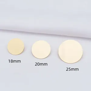 Basi per spille piatte in ottone placcato oro 14k nelle misure 18 mm, 20 mm e 25 mm