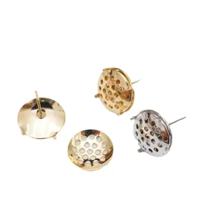 Vergoldete und versilberte DIY-Ohrring-Komponenten mit Mehrlochnetz für handgefertigten Schmuck