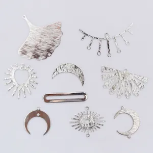 9-teiliges Set silberne 14k vergoldete Anhänger in Mond- und Sonnenform für DIY Schmuck
