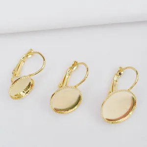 14k vergoldete Ohrhaken mit 10mm 12mm ovaler Fassung für DIY Schmuckherstellung