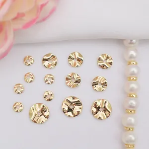 Perles Intercalaires Ondulées Martelées en Laiton Plaqué Or 14K 18K Perles Irrégulières Pour Création de Bijoux DIY Matériel