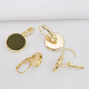 14k Gold gefüllte Brisuren Ohrhaken mit 10mm 12mm runden gezackten Fassungen DIY
