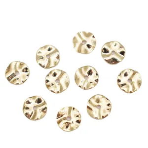 Perles d'espacement ondulées en or 14K pour bijoux DIY et bracelets baroques