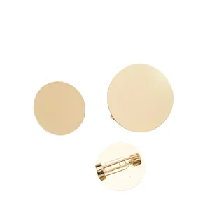 Base per spilla in ottone placcato oro 14k lucido per creazione di gioielli fai da te