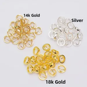 Cuentas espaciadoras de estrella huecas bañadas en oro 14k y 18k en tres colores metálicos
