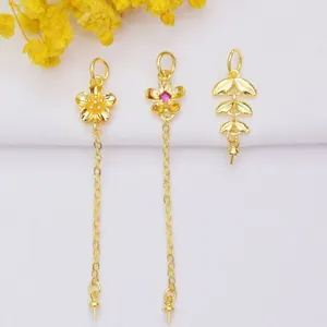 18K Verguld Koperen Bloem Tarwe Aar Hanger Voor DIY Sieraden Maken Parel Dienblad Lange Ketting Drop Hangers Accessoires