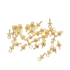 14k gold filled eye pins for half-drilled beads and jewelry making accessories