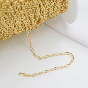 14k gold filled heart oval textured chain spool for DIY jewelry making and beading