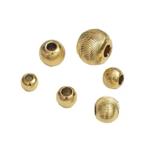 Lot de 6 perles dorées à texture spirale pour la création de bijoux et bracelets DIY