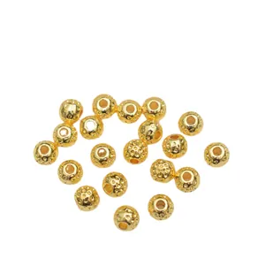 14K gold plated textured spacer beads for DIY jewelry making with auspicious cloud pattern