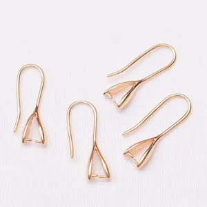 Set van vier 14k vergulde U-oorhaken met hangerclips voor doe-het-zelf sieraden maken