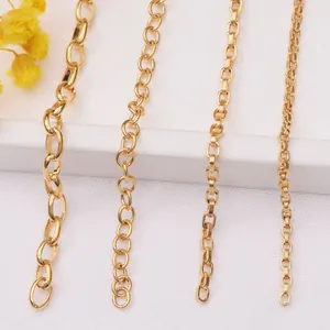 Vakuum Vergoldete Kupfer DIY Kette Für Schmuckherstellung Oval O-Förmige Box Gliederkette Für Halskette Armband DIY Material
