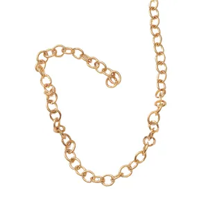24k vergoldete O-Kette, ovale Glieder für DIY Halsketten und Armbänder Zubehör