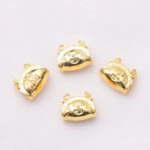18k gold plated dragon dumpling charms with Fu character for DIY jewelry making