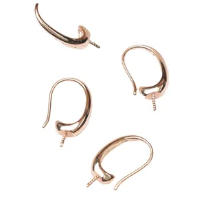 14K gold plated earring hooks for pearl DIY jewelry making with 4 rose gold pieces