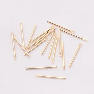 Polished 14k gold plated bar connectors for DIY jewelry making and earring pendants