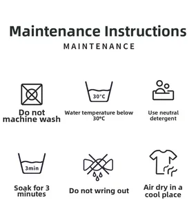 Detailed laundry care symbols and wool maintenance guide for pure wool triangle shawl