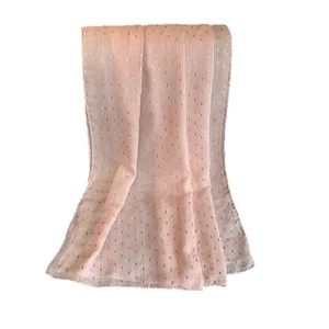 Pink linen gauze scarf with gold foil accents and lightweight summer sun protection wrap