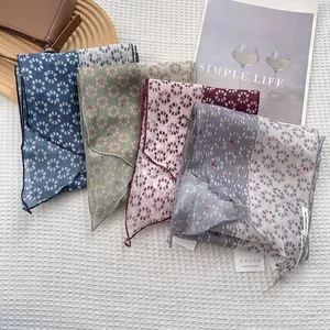 Women Narrow Floral Print Neck Scarf Long Skinny Polyester Scarf For Handbag Belt Decoration Elegant Commuter Accessories