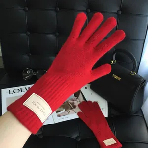 Damen 100% australische Wolle Strickhandschuhe in Ancora Rot mit Touchscreen-Funktion