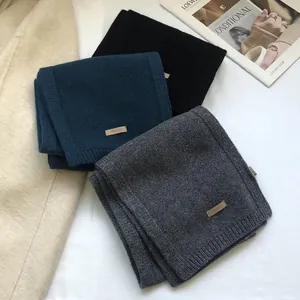 Premium 100% Australian wool scarf set in black, dark blue, and grey for winter warmth