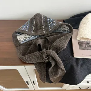 Close-up of Balaclava hat showing Nordic jacquard pattern and premium knit texture