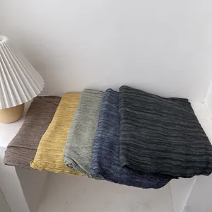 Soft pleated scarves in coffee, yellow, green, blue and grey for office use