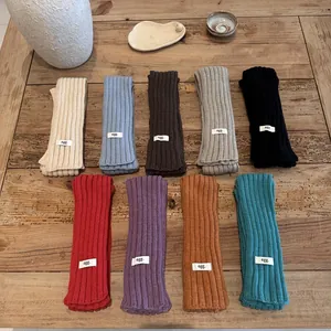 Women's Solid Color Skinny Knit Scarf Korean Style Ribbed Narrow Long Wrap For Autumn Winter Decorative Neck Scarf