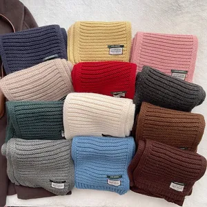 Thick ribbed knit wool blend scarves in multiple colors for winter warmth and style