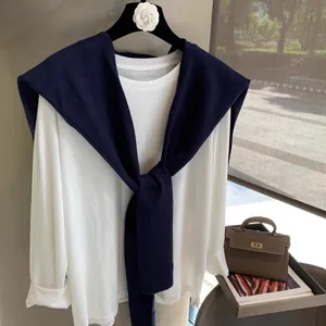 Knitted Solid Color Shawl Wrap For Women Elegant Shoulder Wrap For Spring Autumn Office Air Conditioning Room Outwear