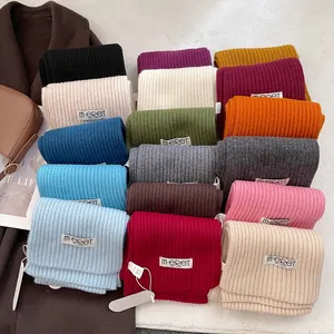 Premium Australian pure wool knitted scarves in multiple solid colors for winter warmth