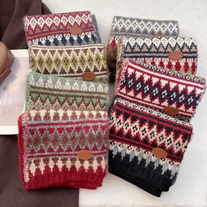Sciarpe in maglia Fair Isle per donna in vari colori per il calore invernale