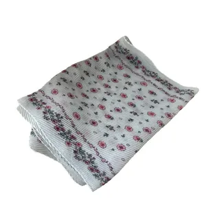 Lightweight floral pleated long scarf for women with sweet pink flower prints