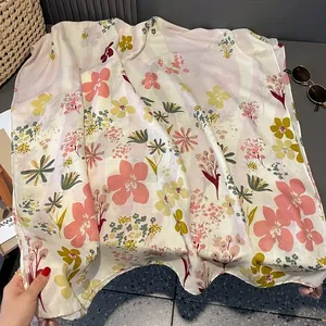Ethnic style floral print oversized shawl scarf for women in lightweight fabric