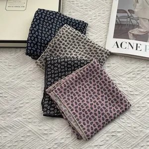 Women's Vintage Paisley Floral Print Cotton Square Scarf Elegant Satin Texture Bandana Head Neck Scarf For Daily Wear
