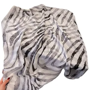 Lightweight zebra print shawl scarf with thin breathable fabric for summer beach vacation