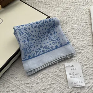 Blue paisley cotton bandana with classic cashew flower print and soft breathable texture