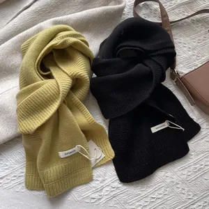 Bufandas de 100% pura lana premium en amarillo mostaza y negro para otoño e invierno
