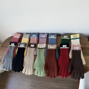 Winter thermal touchscreen knitted gloves in multiple colors for women outdoor use