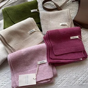 Bufandas de punto 100% lana pura hechas a mano en varios colores, estilo suave