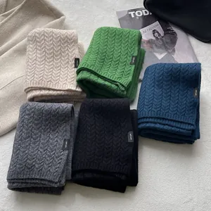 Sciarpa in maglia a trecce 100% lana spessa da donna in vari colori invernali
