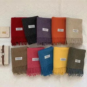 Damen Koreanischer Stil Einfarbig Kaschmir Schal Mit Fransen Weich Warm Dick Lang Schultertuch Für Winter Mode Accessoire