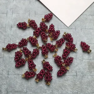 Handmade garnet grape pendant with 14K gold filled clasp in deep burgundy red beads