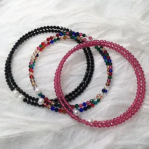Double Layer Spinel Beaded Wrap Bracelet For Women Elegant Faceted Stone Bracelet With Faux Artificial Pearl Accents Fashion Jewelry Gift