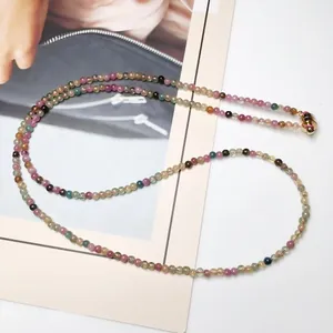 Mehrfarbiges Turmalin Perlenarmband mehrlagig mit goldenem Magnetverschluss Schmuck