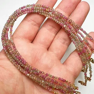 Natural Candy Tourmaline Beaded Anklet For Women Delicate Colorful Stone Bracelet Adjustable Minimalist Jewelry Gift Handmade Foot Chain