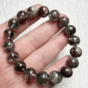 Natürliches Phantom-Quarz-Armband mit lebendigen mineralischen Einschlüssen