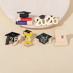 2026 graduation enamel pin set featuring bears and bachelor caps for memorial gifts